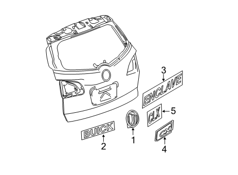 2008 Buick Enclave Exterior Trim - Lift Gate Nameplate Diagram for 10394265