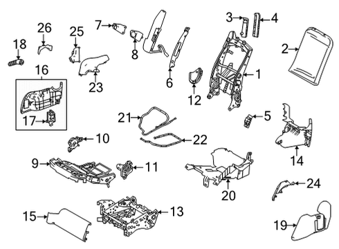 2022 Toyota Sienna Second Row Seats Hinge Diagram for 71301-08060