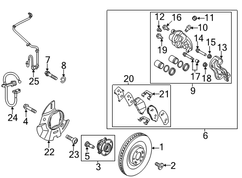 2021 Hyundai Santa Fe Front Brakes SENSOR ASSY-WHEEL SPEED, RH Diagram for 58940-S1AB0