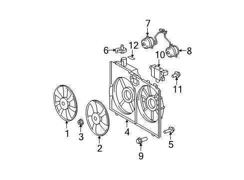 2008 Lexus RX350 Cooling System, Radiator, Water Pump, Cooling Fan Shroud Retainer Diagram for 90080-11223