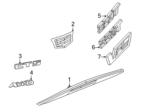 2021 Cadillac CT5 Exterior Trim - Trunk Molding Assembly Nut Diagram for 11602299