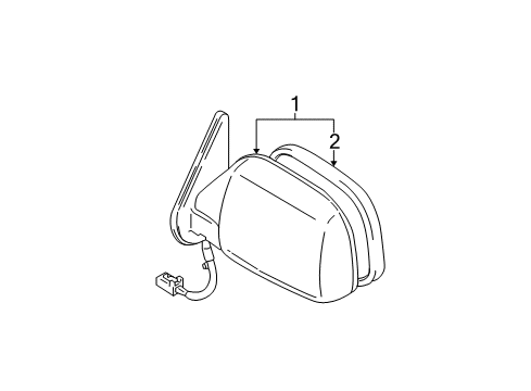 2007 Toyota 4Runner Outside Mirrors Mirror Assembly Diagram for 87910-35630-B1