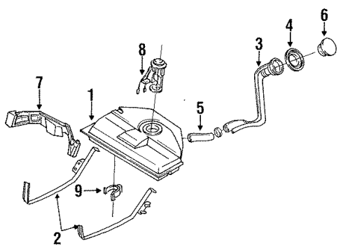 1989 Nissan Maxima Fuel System Components Hose-Filler Diagram for 17228-51E00