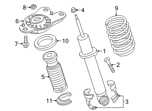 2016 BMW i3 Shocks & Components - Rear Rear Left Shock Absorber Spring Coil Strut Assembly Diagram for 33526852231