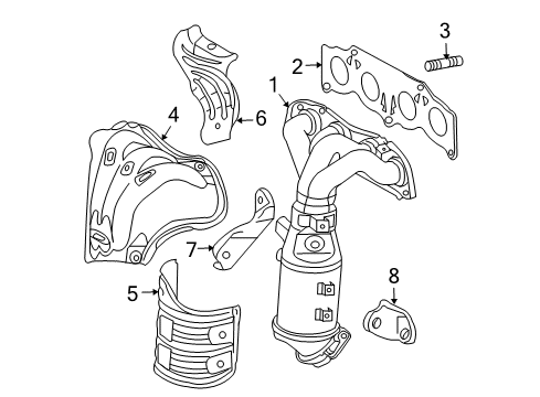 2006 Toyota RAV4 Exhaust Manifold Exhaust Manifold Diagram for 17140-0P110