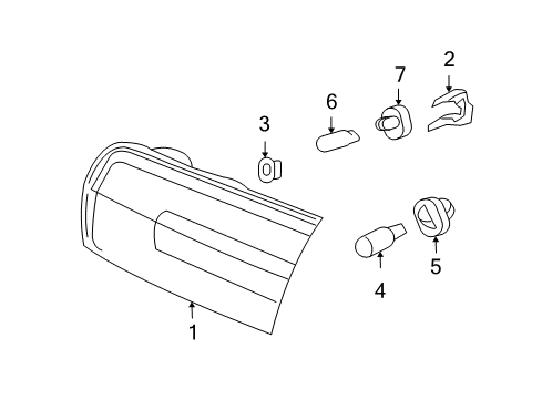 2009 Lincoln MKZ Bulbs Back Up Lamp Diagram for 6H6Z-13404-BA