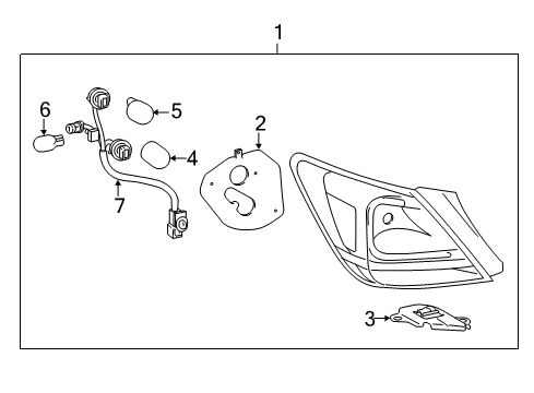 2012 Toyota Avalon Bulbs Combo Lamp Assembly Diagram for 81550-07060