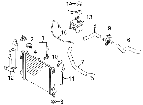 2010 Kia Soul Radiator & Components Hose-Radiator Inlet Diagram for 254112K050