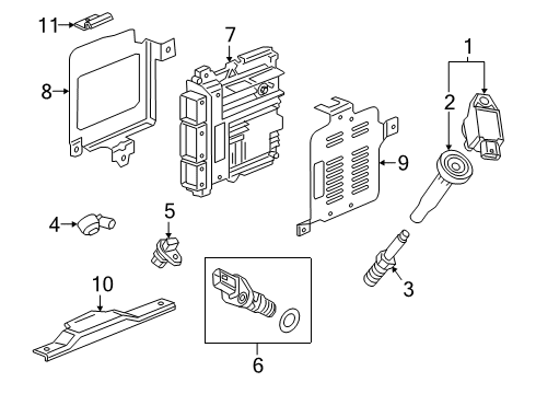 2019 Cadillac CT6 Ignition System Ignition Coil Diagram for 55511558