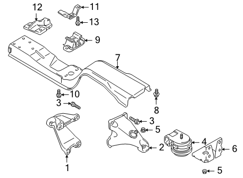 1999 Chevrolet Tracker Engine & Trans Mounting Bracket, Engine Mount Engine Side Diagram for 30021689