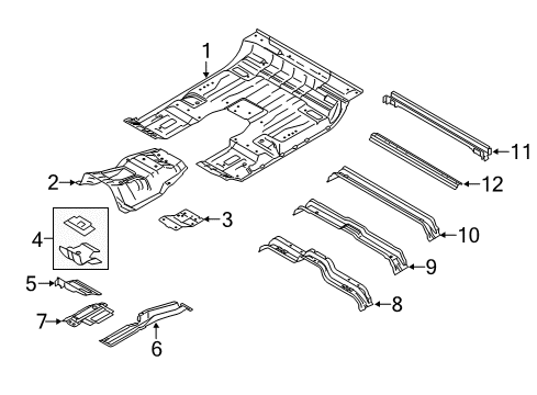 2022 Ford F-250 Super Duty Floor Mount Bolt Nut Diagram for -W717703-S439