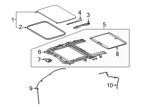 2013 Lexus CT200h Sunroof Weatherstrip, Sliding Roof Diagram for 63251-76011