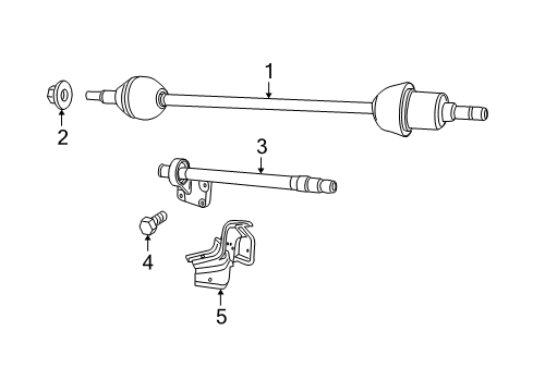 2010 Dodge Grand Caravan Drive Axles - Front Intermediate Shaft Diagram for 4809916AC