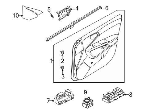 2020 Kia Soul Mirrors Outside Mirror Assembly Diagram for 87610K0450