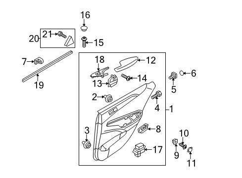 2013 Hyundai Sonata Heated Seats Power Window Switch Assembly, Rear Diagram for 93580-3S000-RY