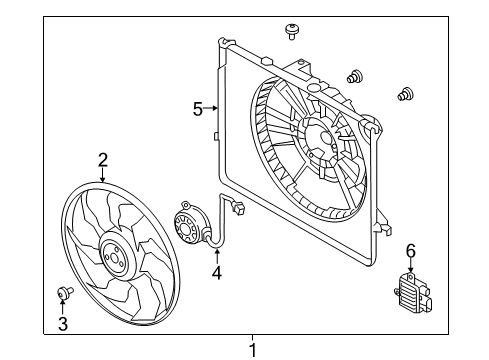 2015 Kia Optima Cooling System, Radiator, Water Pump, Cooling Fan Blower Assembly Diagram for 253802T500