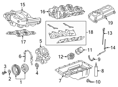 2000 Ford E-150 Econoline Intake Manifold Intake Manifold Gasket Diagram for F85Z-9433-DA