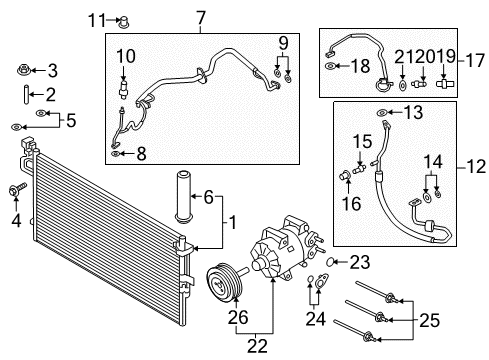 2017 Ford Escape Air Conditioner AC Tube Diagram for GV6Z-19D742-DA