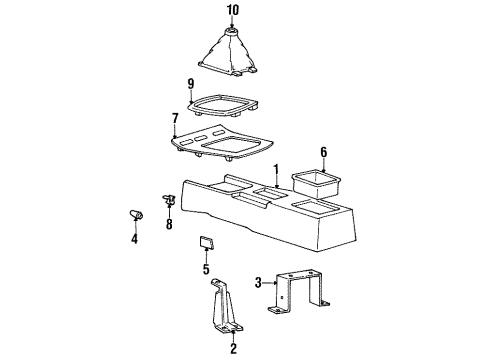 1995 Hyundai Sonata Center Console Bracket-Floor Console Front Mounting Diagram for 84631-34000