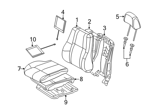 2015 Jeep Grand Cherokee Heated Seats Foam-Seat Back Diagram for 68158123AA