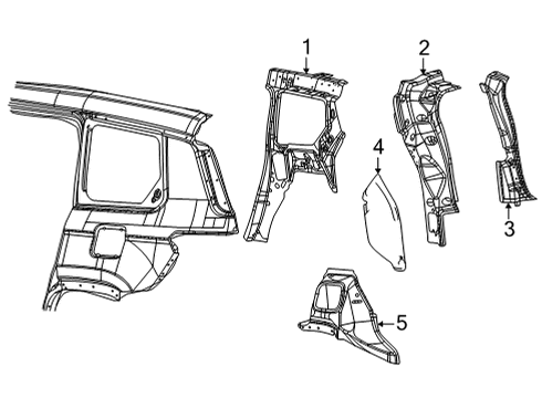 2021 Jeep Grand Cherokee L Inner Structure - Quarter Panel PANEL-WHEELHOUSE Diagram for 68464801AA