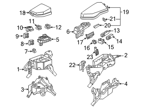 2021 Toyota RAV4 Prime Fuse & Relay Block Assembly, Relay Diagram for 82660-0E060