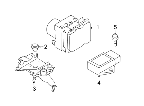 2013 Nissan 370Z ABS Components Aniti Skid Actuator And Ecu Assembly Diagram for 47660-3GY3A