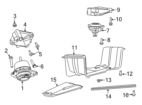 2021 Jeep Grand Cherokee Engine & Trans Mounting Bracket-Transmission Mount Diagram for 68275992AA