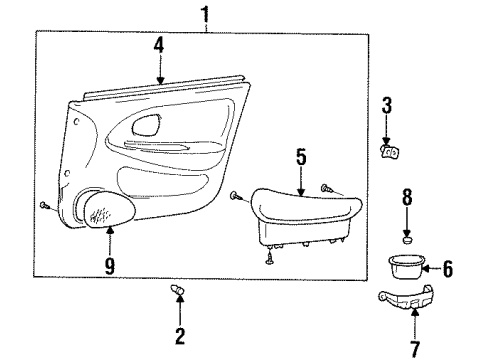 2000 Hyundai Elantra Interior Trim - Front Door Panel Complete-Front Door Trim, LH Diagram for 82301-29030-FK