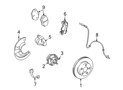 2009 Lincoln Town Car Front Brakes Rotor Diagram for 3U2Z-1V125-AB