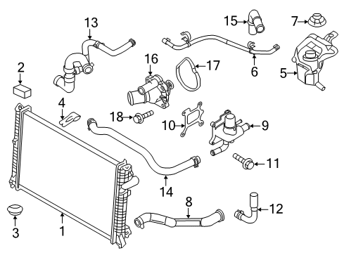 2010 Ford Fusion Radiator & Components Lower Hose Diagram for 9E5Z-8286-F