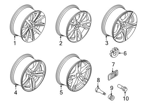 2016 BMW 650i xDrive Wheels Light Alloy Rim Diagram for 36116862899