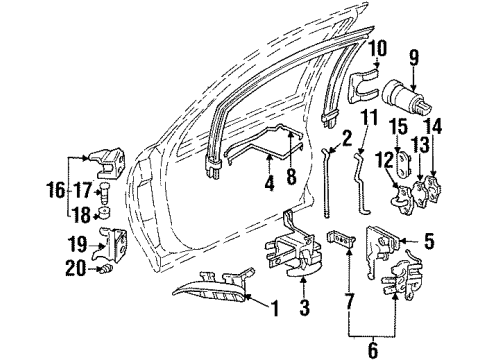 1995 Chevrolet Monte Carlo Switches Handle Asm-Front Side Door Inside <Use 1C5L Diagram for 10408312
