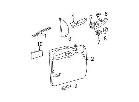 2002 Ford F-250 Super Duty Front Door Armrest Diagram for YC3Z-2524101-BAA