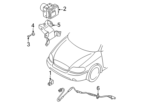 2002 Kia Sedona Anti-Lock Brakes Bracket Assembly-Ehcu Diagram for 1K52Y43310