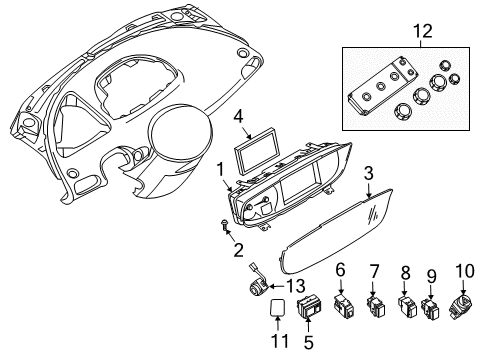 2004 Nissan Quest Cluster & Switches, Instrument Panel Speedometer Assembly Diagram for 24820-5Z02A