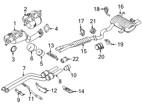 2012 BMW 328i Exhaust Components Front Pipe Diagram for 18307633122