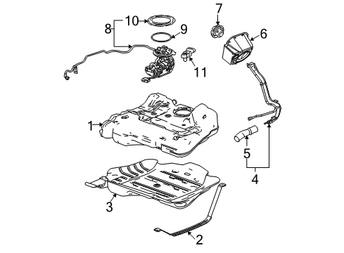 2009 Pontiac G6 Fuel Supply Filler Pipe Diagram for 20900340