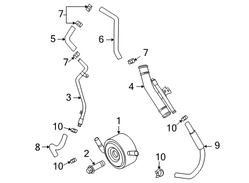 2011 Infiniti FX50 Oil Cooler Hose-Water Diagram for 21306-1CA0B