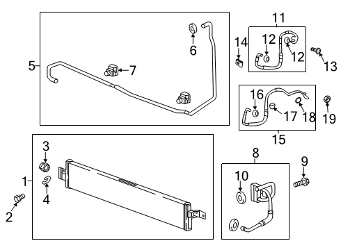 2019 Chevrolet Traverse Trans Oil Cooler Cooler Pipe Diagram for 15052228