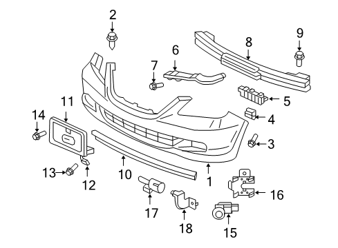 2007 Honda Odyssey Parking Aid Back Up Sensors (DESERT ROCK METALLIC) Diagram for 08V67-SHJ-190