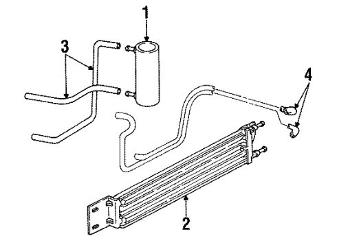 1992 Dodge Caravan Trans Oil Cooler Hose Asm Toc As PURCH Diagram for 4546123