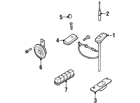 1990 Nissan D21 Antenna & Radio, Horn Relay-Horn Diagram for 25630-04G00