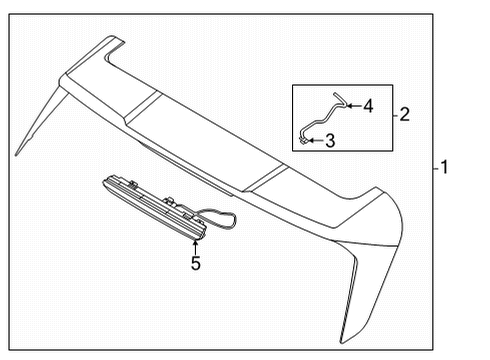 2022 Kia Seltos Rear Spoiler Rear Washer Nozzle Assembly Diagram for 98930Q5000