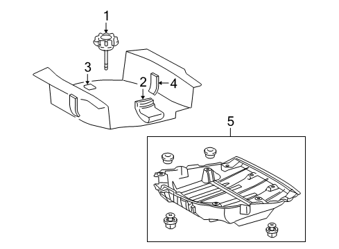 2015 Lexus IS350 Spare Tire Carrier STOPPER, Jack Cover Diagram for 64768-30020