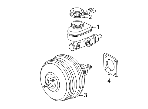 2006 GMC Envoy XL Hydraulic System Power Brake Booster ASSEMBLY Diagram for 15267005