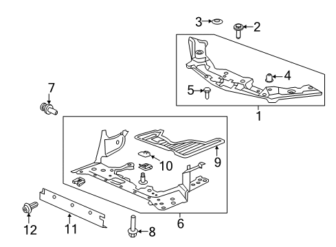 2020 Acura TLX Splash Shields Plate, Engine Under C Diagram for 74112-TZ3-A00