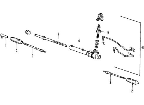 1999 Infiniti G20 P/S Pump & Hoses, Steering Gear & Linkage Power Steering Return Hose Diagram for 49725-7J101