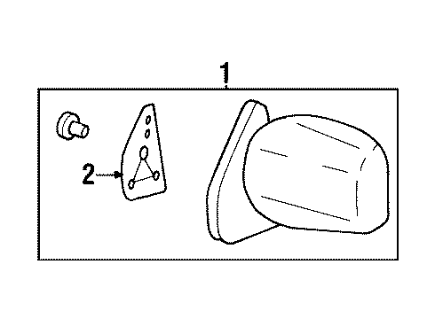1998 Honda Passport Outside Mirrors Mirror Assembly, Passenger Side Door (Claret Red) Diagram for 8-97159-092-5