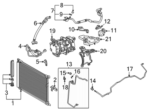 2022 Toyota Mirai A/C Condenser, Compressor & Lines Compressor Assembly Diagram for 88370-62021